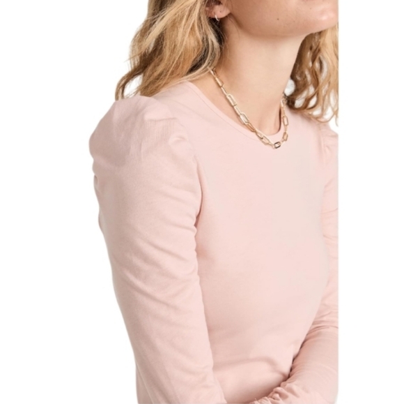 REBECCA TAYLOR Ruched Long Sleeve Top in Soft Blush - Picture 7 of 14
